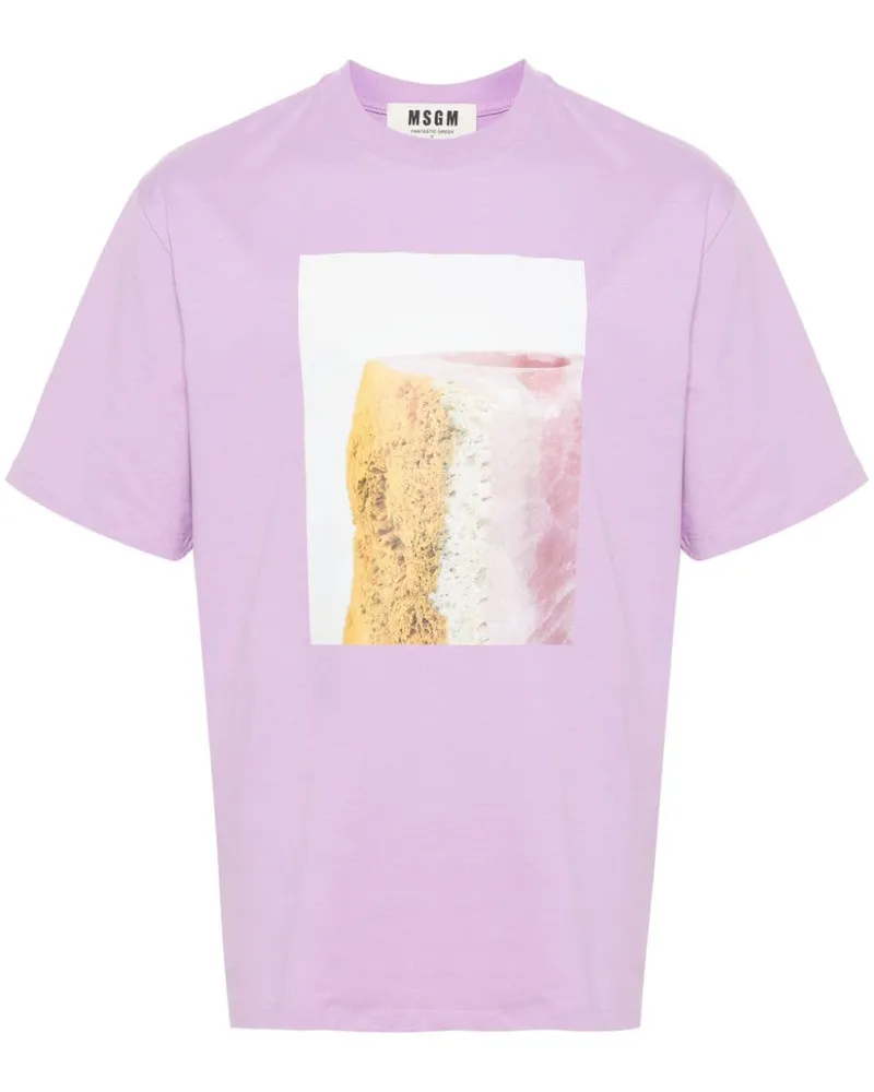 MSGM x Ducci Maria Gambi T-Shirt mit Foto-Print - Violett Violett