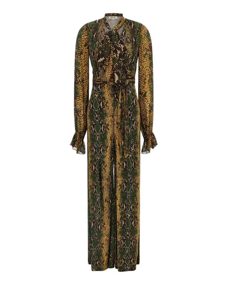 Diane von Furstenberg Lucia Jumpsuit mit Python-Print - Gelb Gelb