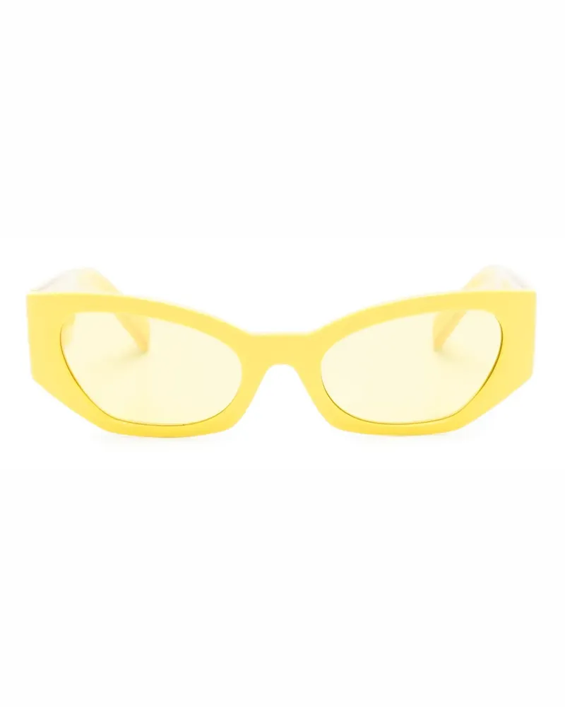 Dolce & Gabbana Cat-Eye-Sonnenbrille mit Logo-Gravur - Gelb Gelb
