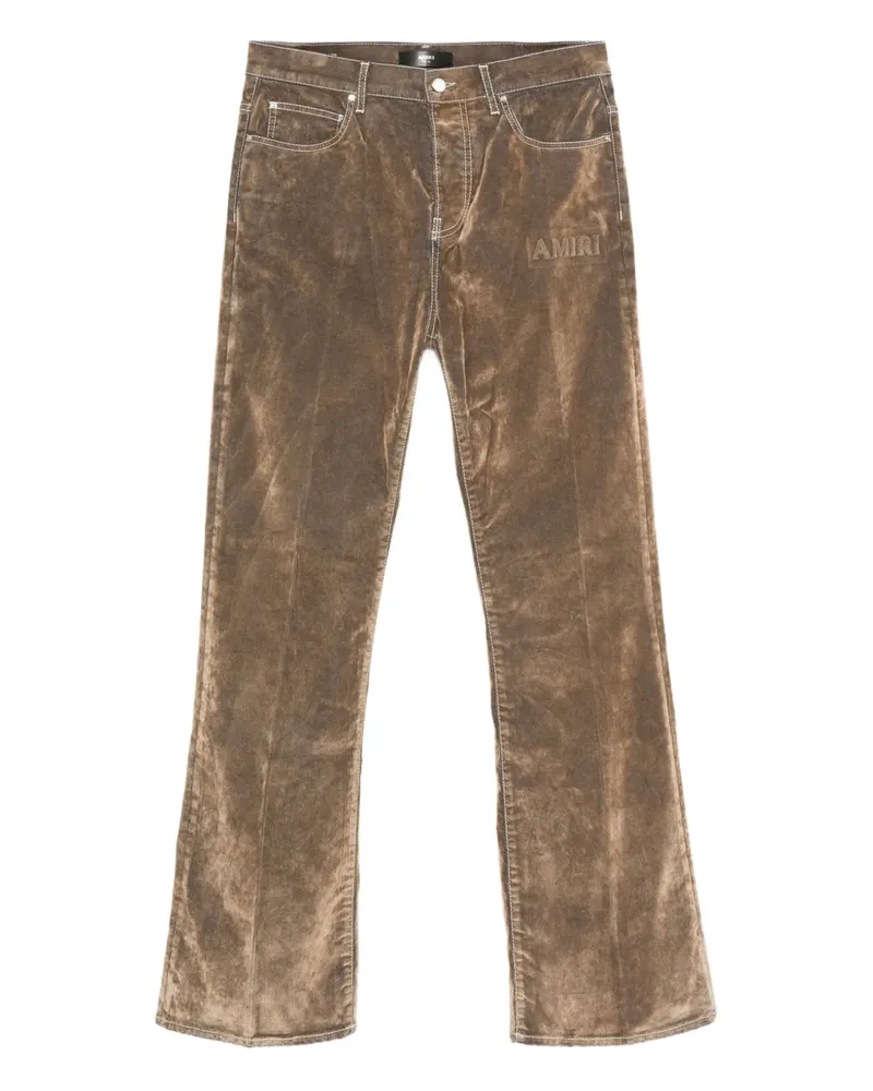 Amiri Schlagjeans mit Stickerei - Nude Nude