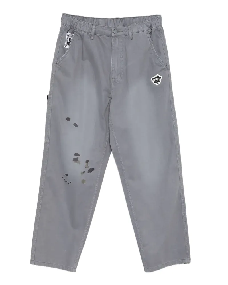 BAPE Hose mit Logo-Patch - Grau Grau