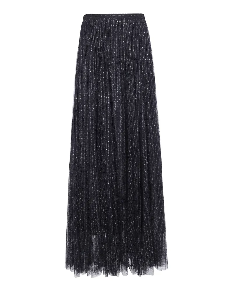 Twin-Set pleated lurex-detail maxi skirt - Schwarz Schwarz