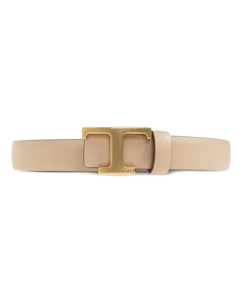 TOD'S T Timeless leather belt - Nude Nude