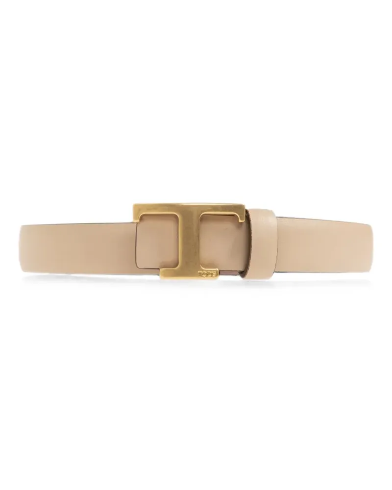 TOD'S T Timeless leather belt - Nude Nude