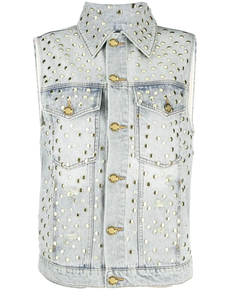 Pinko Jeansweste mit Nieten - Blau Blau