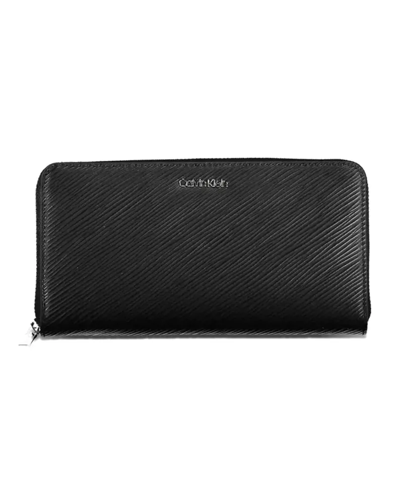 Calvin Klein textured zip-around wallet - Schwarz Schwarz