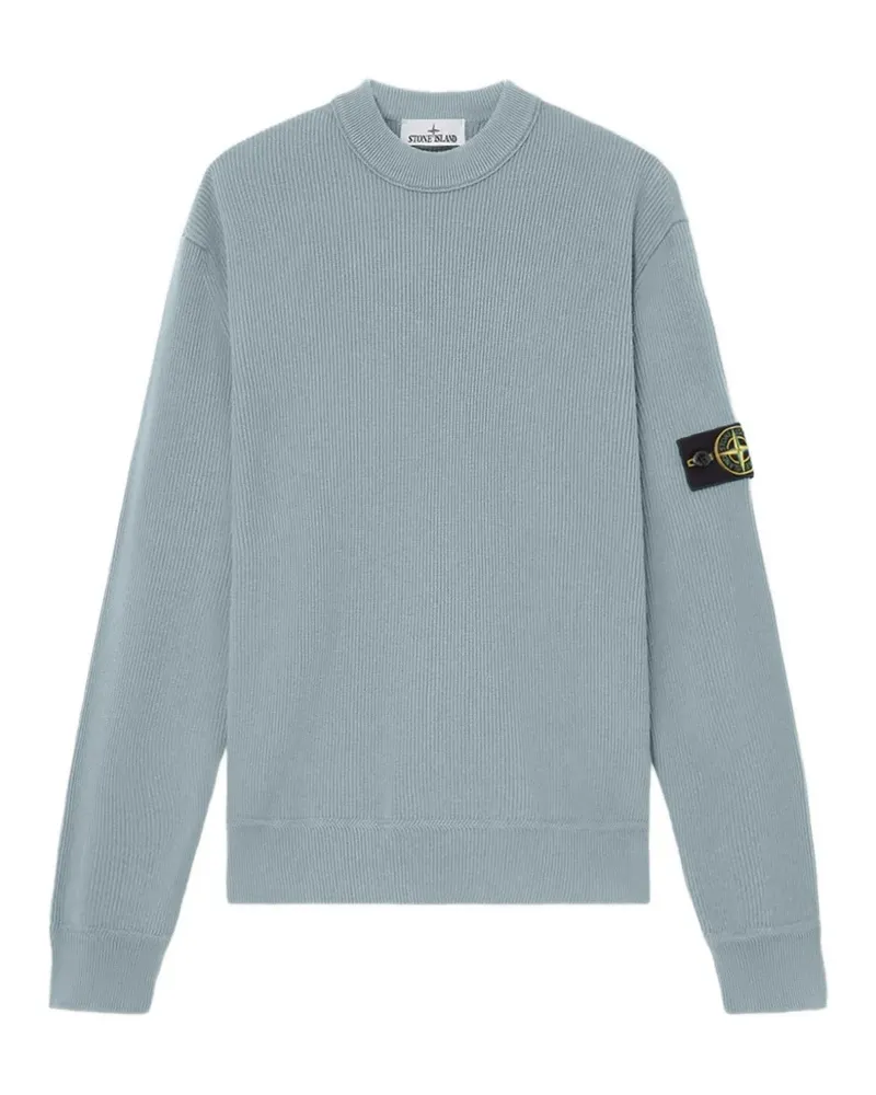 Stone Island 5100154 gerippter Pullover aus Bio-Baumwolle - Blau Blau