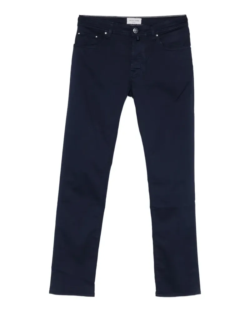 Jacob Cohën logo-button straight-leg jeans - Blau Blau