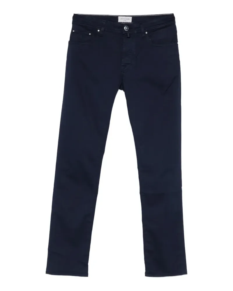 Jacob Cohën logo-button straight-leg jeans - Blau Blau