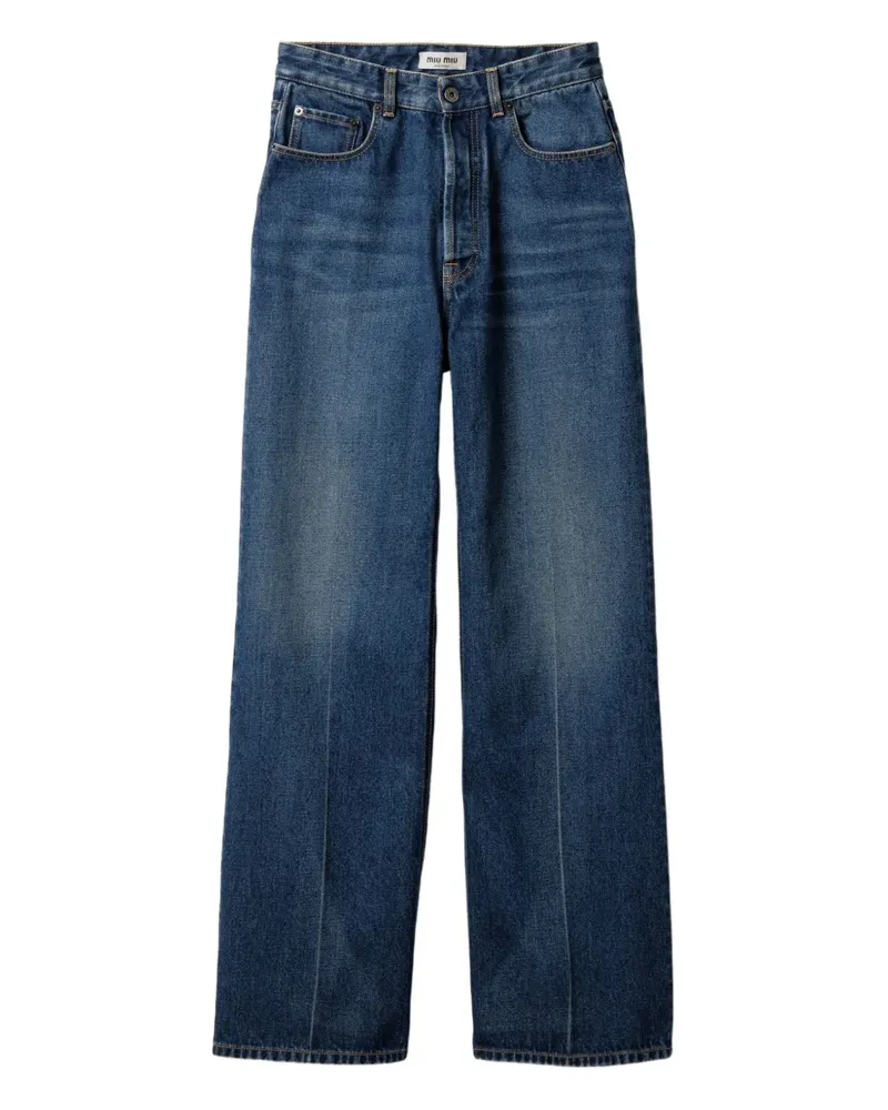 Miu Miu Jeans mit Logo-Applikation - Blau Blau