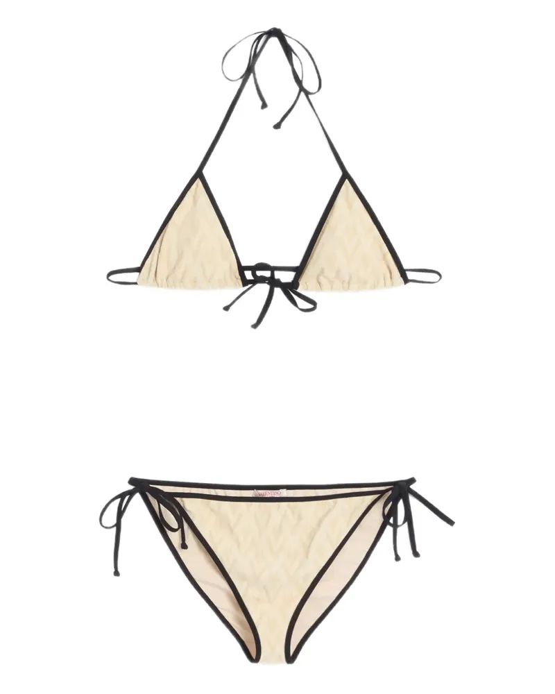 Valentino Garavani Toute La V Jacquard-Bikini - Weiß Weiß