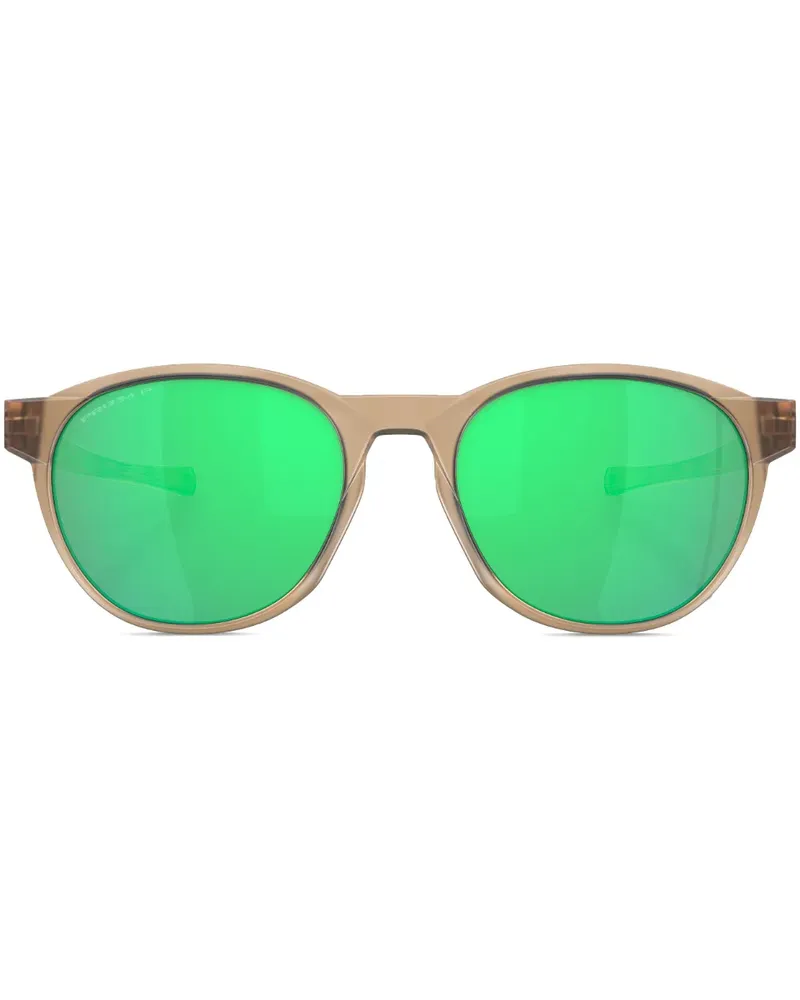 Oakley Matte Sonnenbrille mit rundem Gestell - Braun Braun