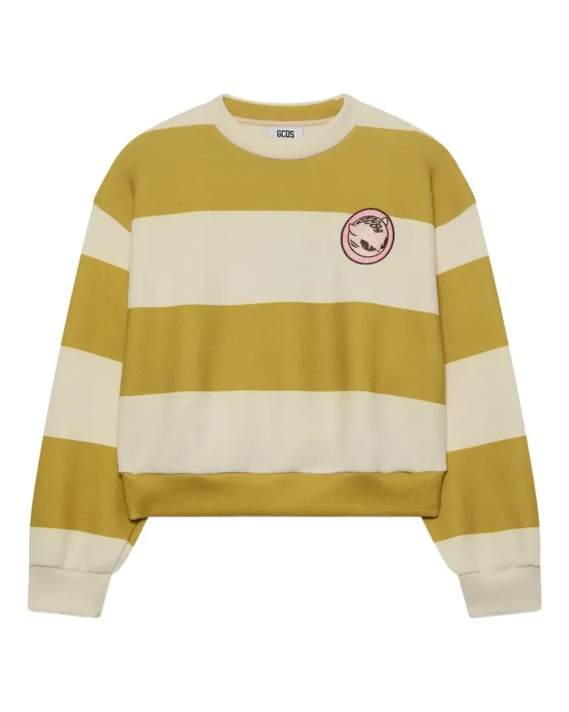 GCDS Gestreifter Pullover - Gelb Gelb