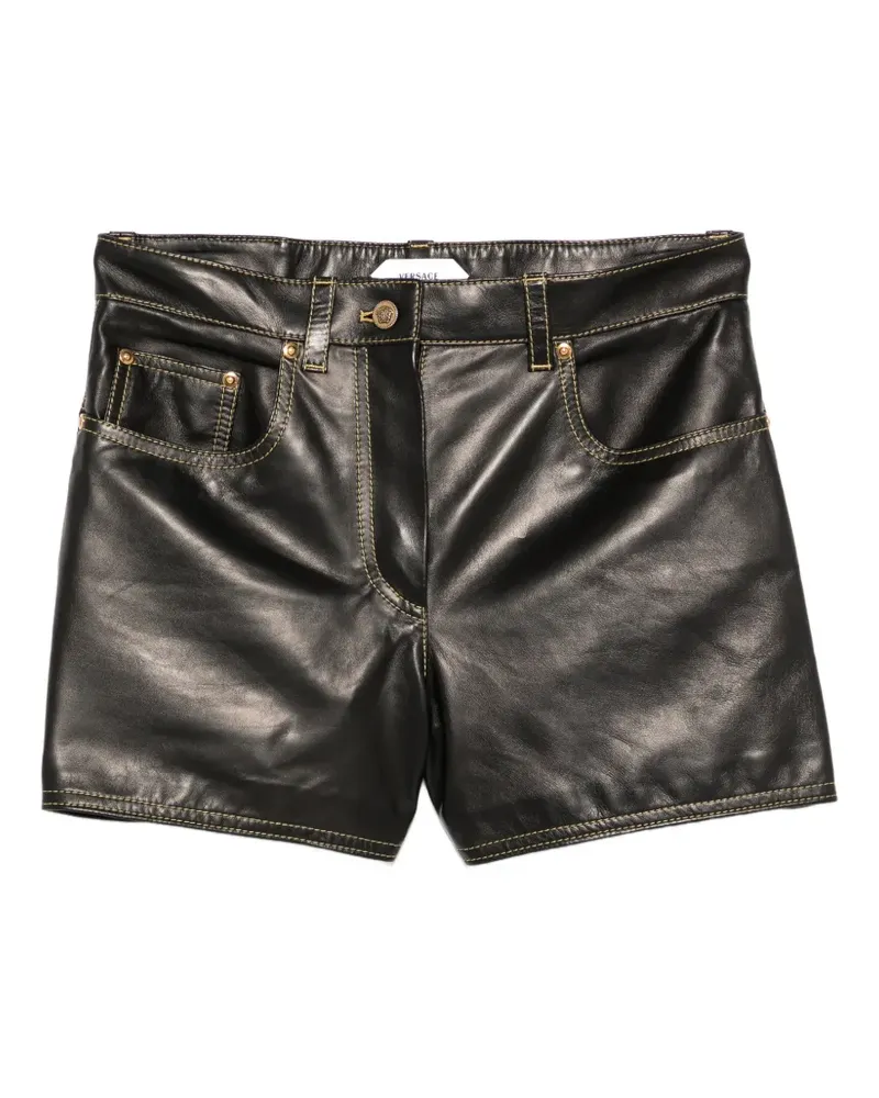 Versace belt-loops leather shorts - Schwarz Schwarz