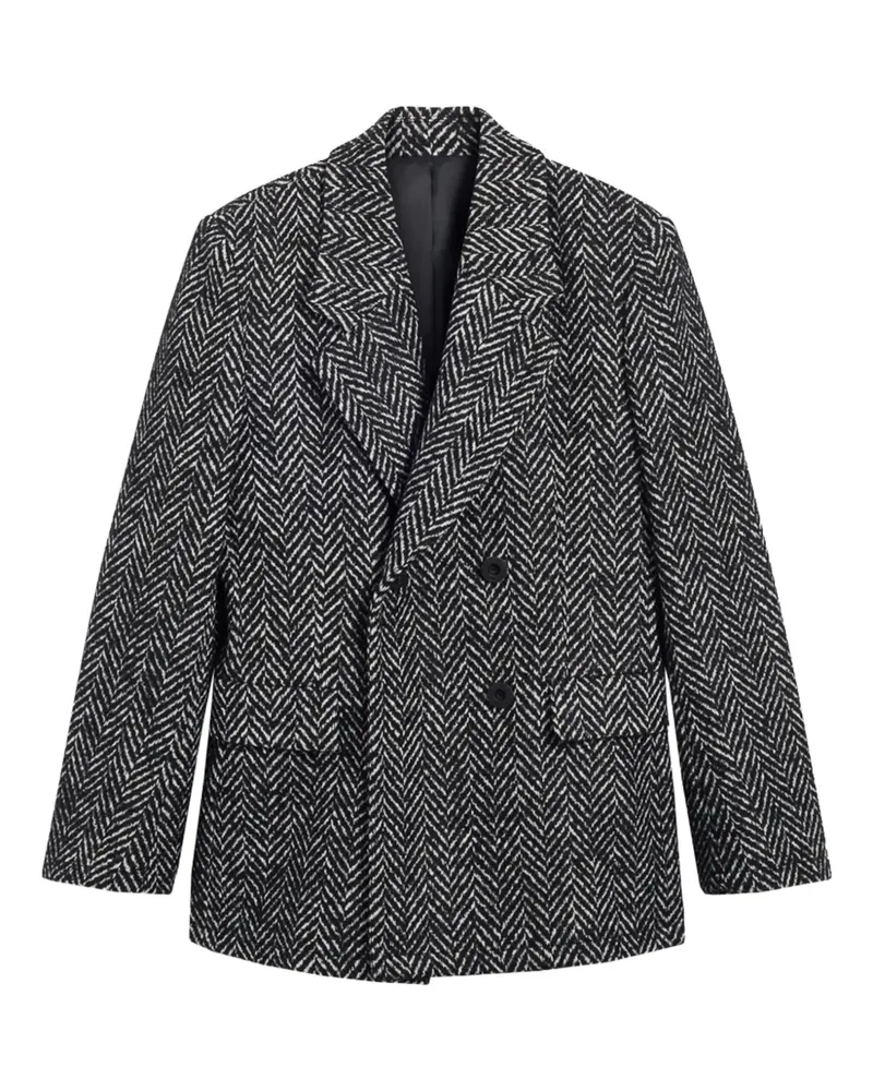PENCE Jade herringbone double-breasted blazer - Schwarz Schwarz