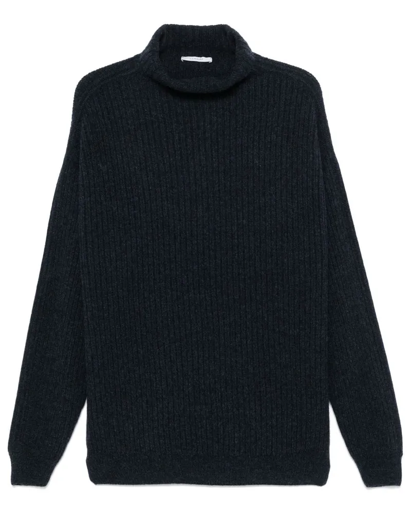 Christophe Lemaire Stehkragen-Pullover aus Filz - Blau Blau