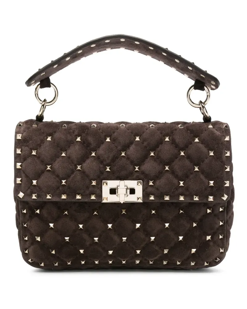 Valentino Garavani Mittelgroße Rockstud Spike Schultertasche - Braun Braun