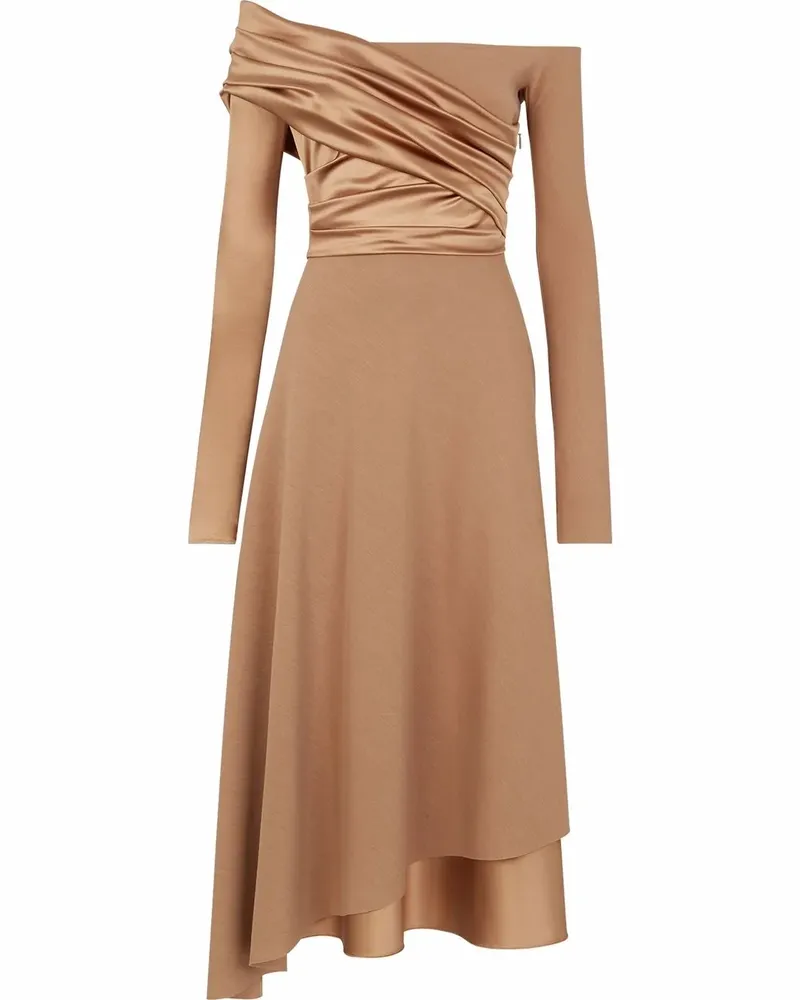 Fendi Schulterfreies Kleid mit Raffungen - Braun Braun