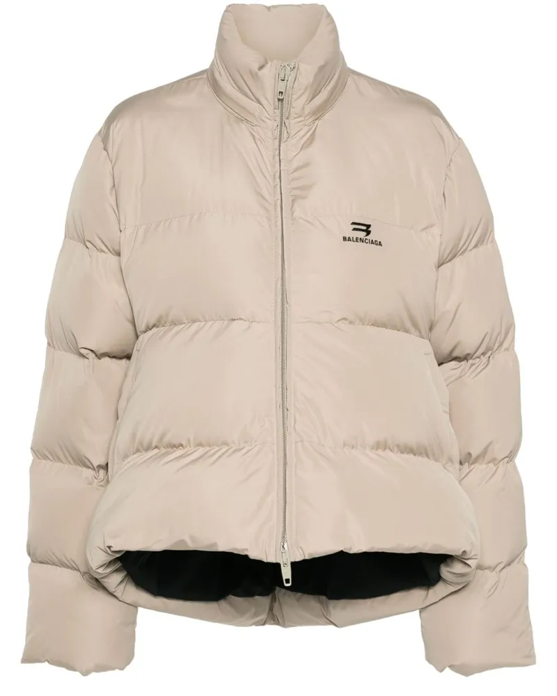 Balenciaga Gefütterte Jacke mit Logo-Stickerei - Nude Nude