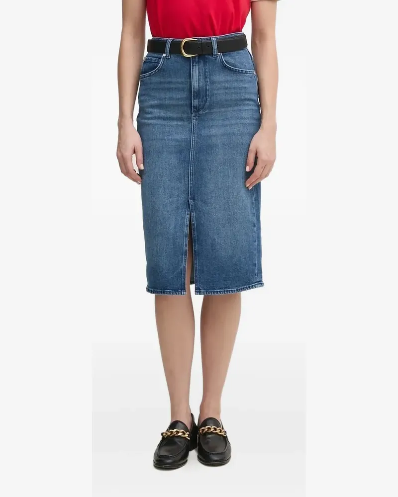 JOOP! Jeans-Midirock mit hohem Bund - Blau Blau