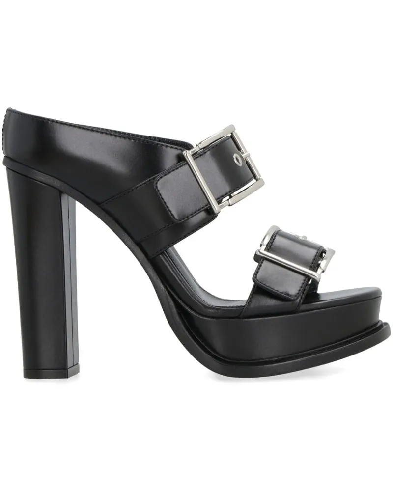 Alexander McQueen Mules mit Plateau 120mm - Schwarz Schwarz