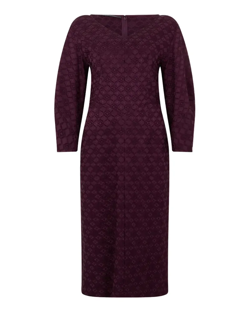 Alberta Ferretti Midikleid mit geometrischem Muster - Rot Rot