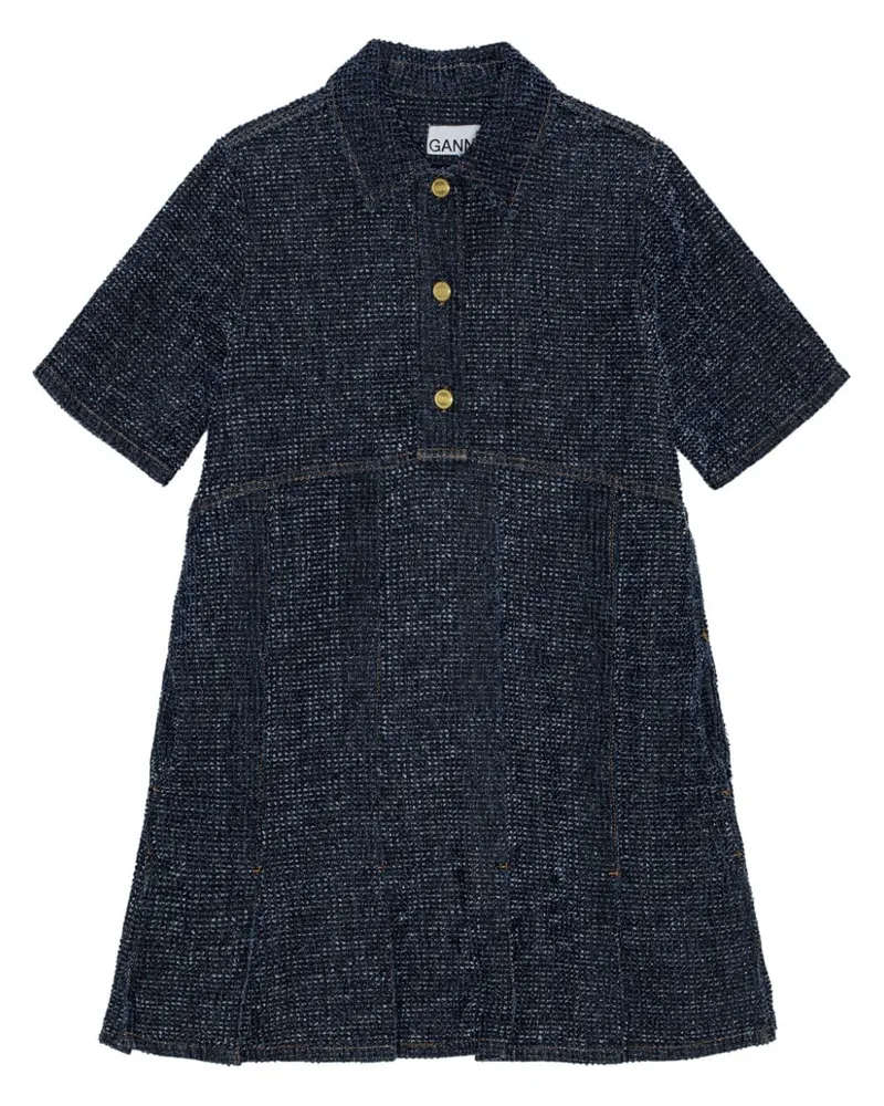 Ganni Jeanskleid mit kurzen Ärmeln - Schwarz Schwarz