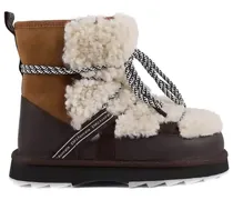 Stiefel mit verschwommener Teddy-Struktur - Braun