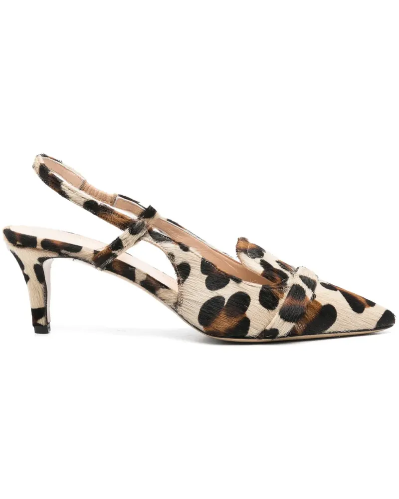 P.A.R.O.S.H. Slingback-Pumps mit Leoparden-Print 70mm - Nude Nude