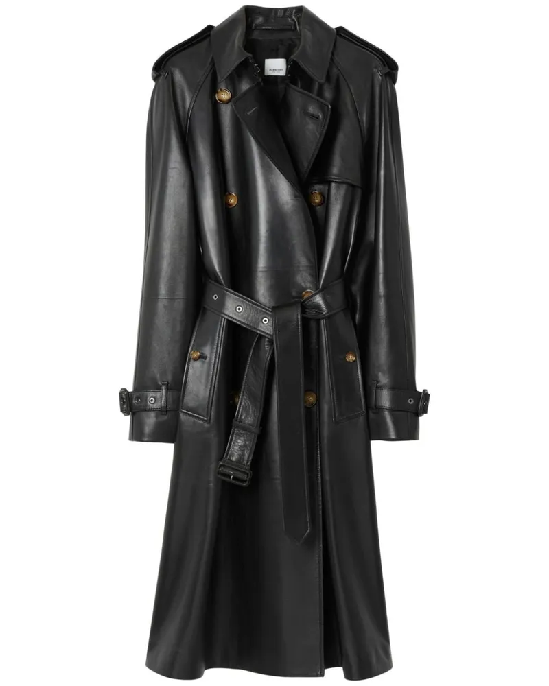 Burberry Doppelreihiger Trenchcoat - Schwarz Schwarz