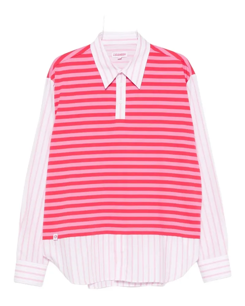 Charles Jeffrey Loverboy Merge striped polo shirt - Rosa Rosa