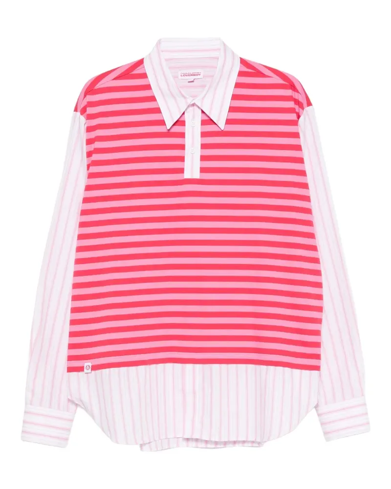 Charles Jeffrey Loverboy Merge striped polo shirt - Rosa Rosa