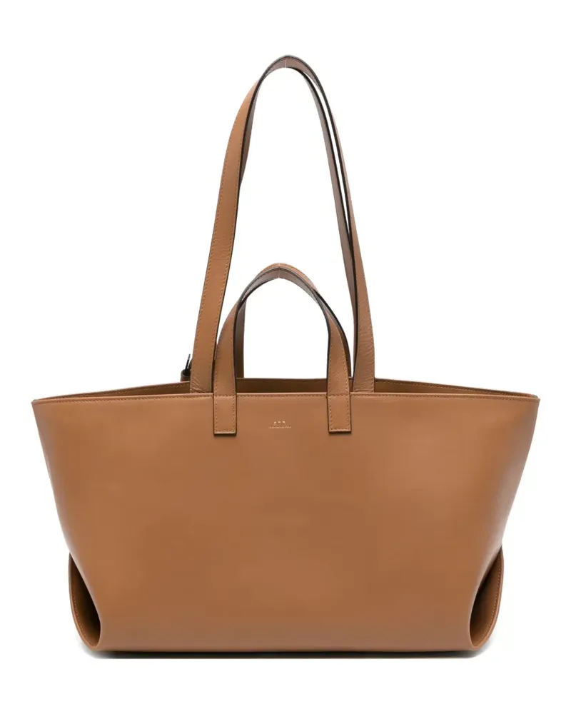 A.P.C. Le Drummer leather tote bag - Nude Nude
