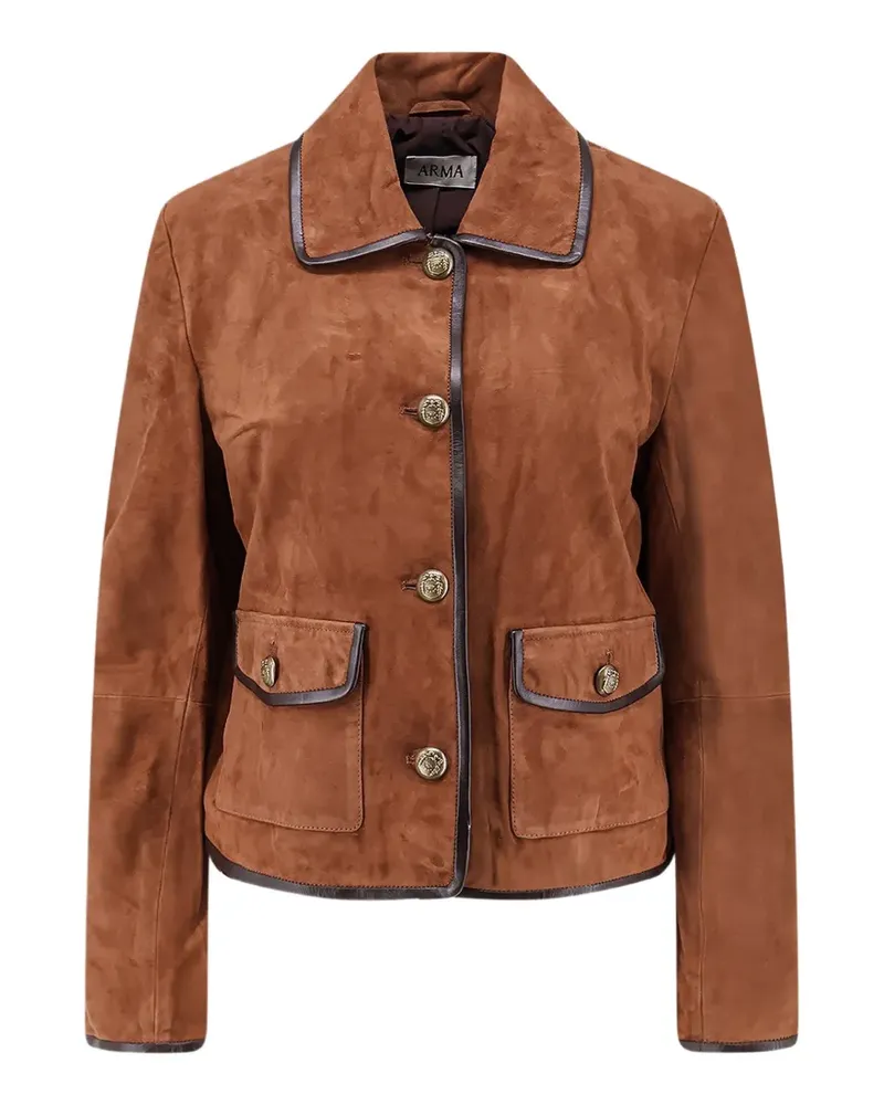 Arma Yasmine Wildlederjacke mit Lederbesatz - Braun Braun