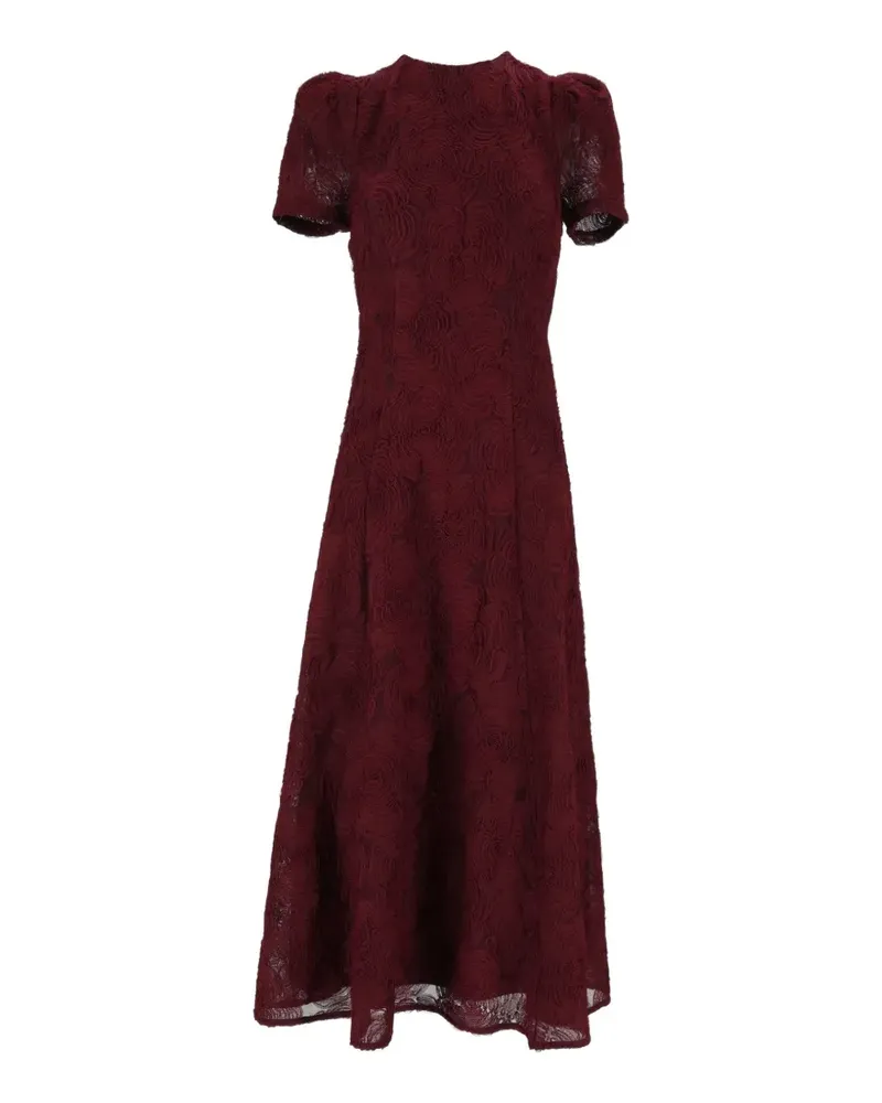 ROTATE Birger Christensen Ausgestelltes Kleid mit Blumenmuster Rot