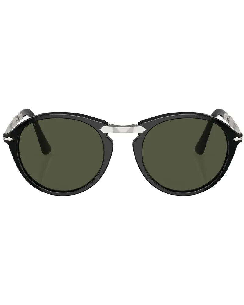 Persol Sonnenbrille mit rundem Gestell - Schwarz Schwarz