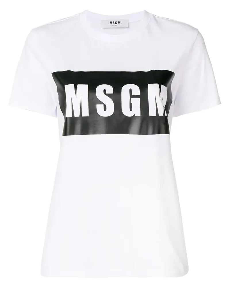 MSGM T-Shirt mit Logo - Weiß Weiß