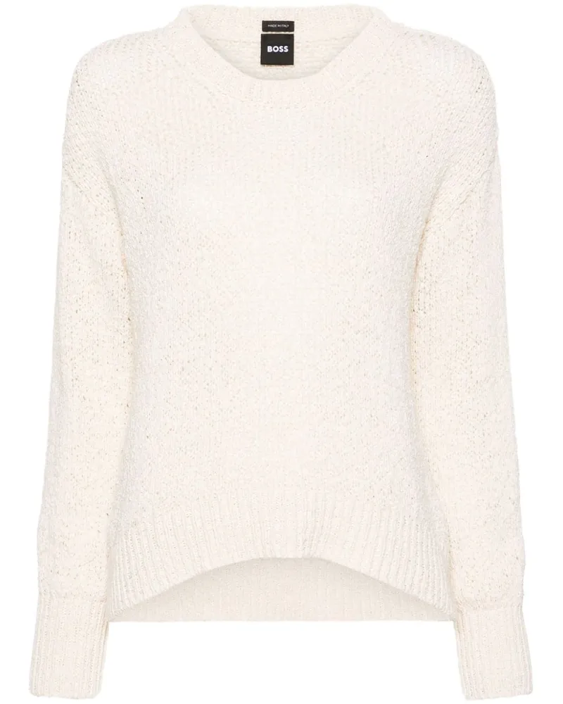 HUGO BOSS Pullover mit 3D-Strickmuster - Nude Nude