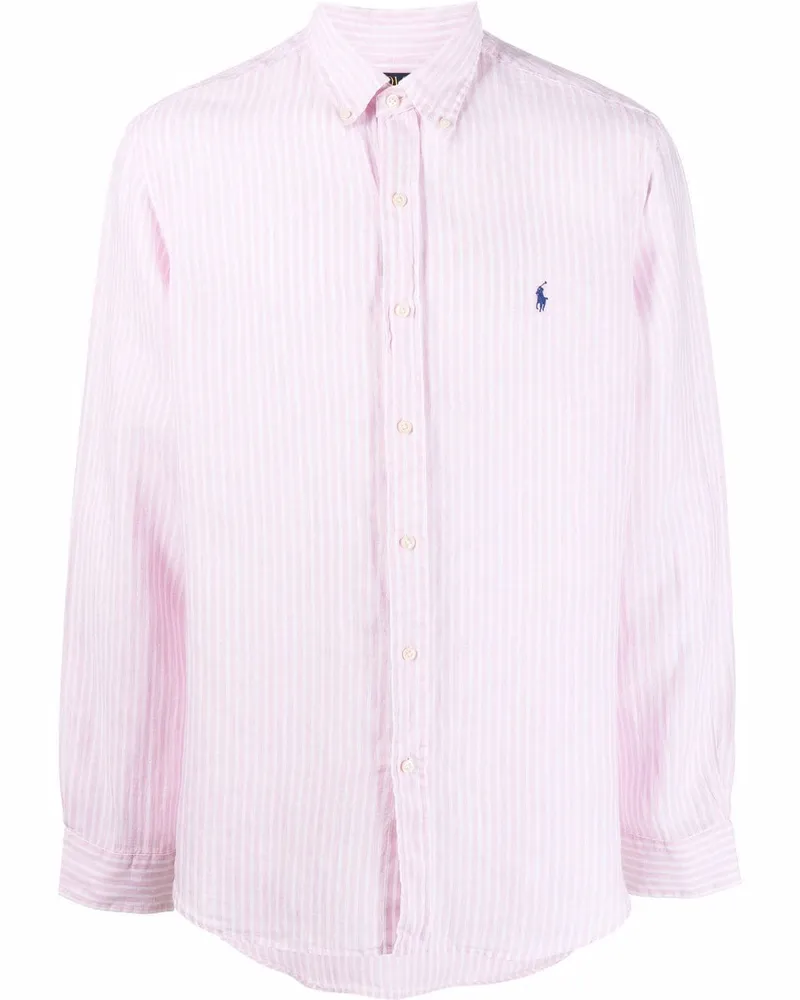 Ralph Lauren Gestreiftes Hemd mit Polo Pony - Rosa Rosa