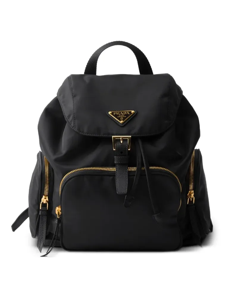 Prada Kleiner Rucksack mit Reißverschluss - Schwarz Schwarz