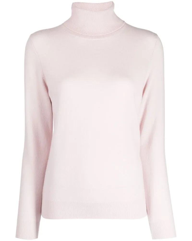 N.Peal Gerippter Rollkragenpullover - Rosa Rosa