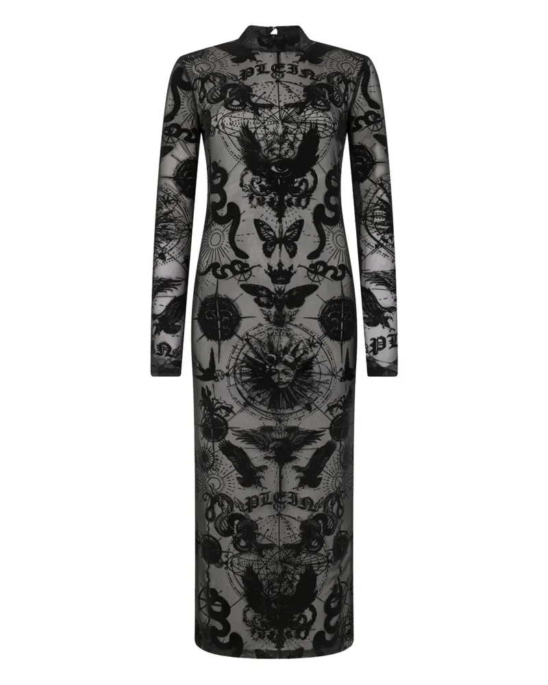 Philipp Plein open-back midi dress - Schwarz Schwarz