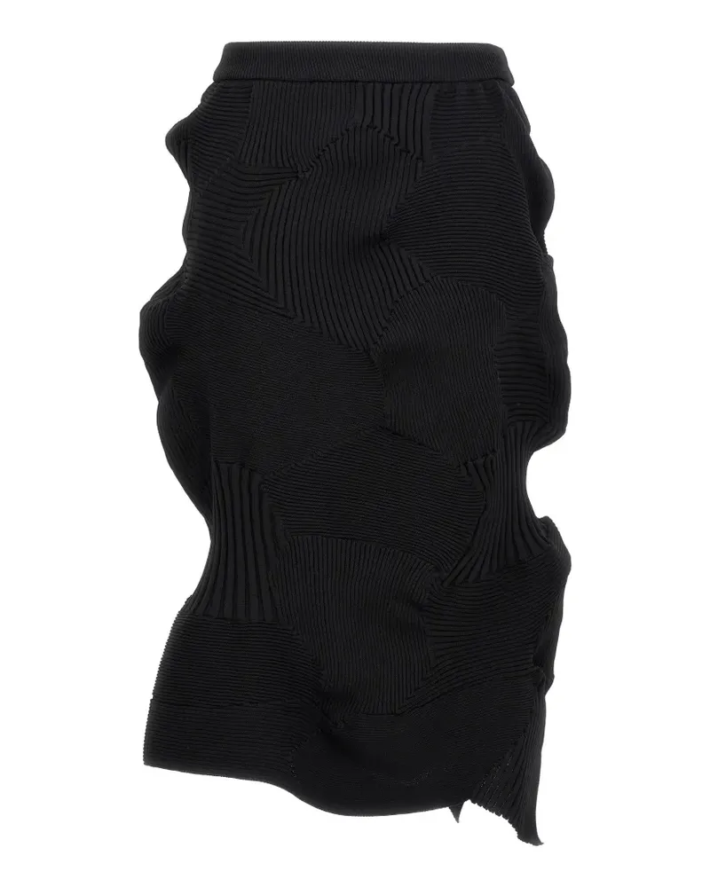Issey Miyake Kone Kone sculptural patchwork midi skirt - Schwarz Schwarz