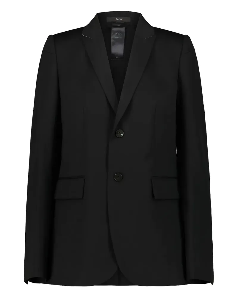 Sapio N55L Sakko aus Wolle - Schwarz Schwarz