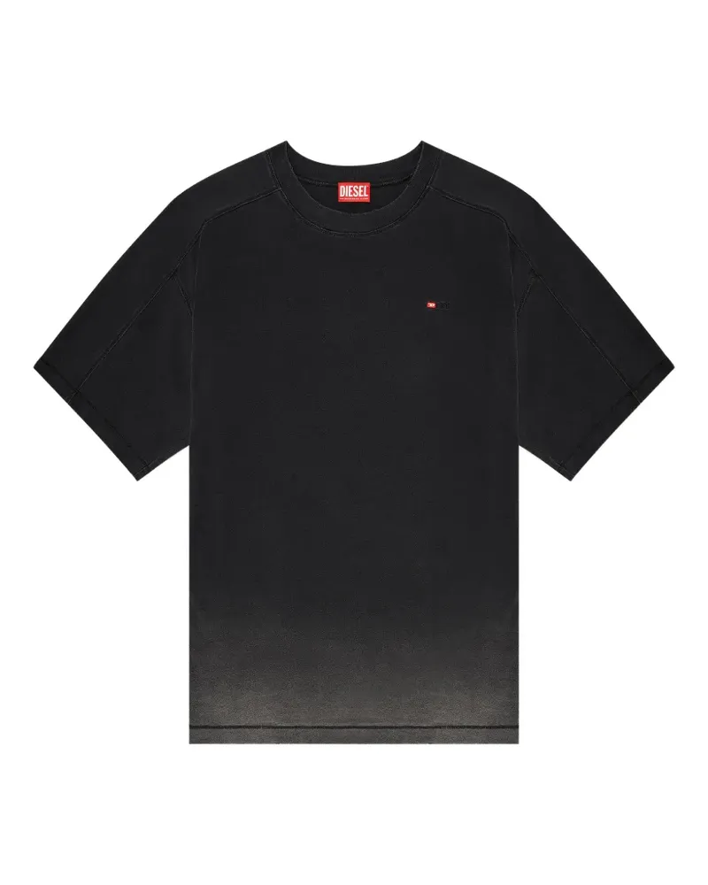 Diesel cotton T-shirt with degradé effect - Schwarz Schwarz