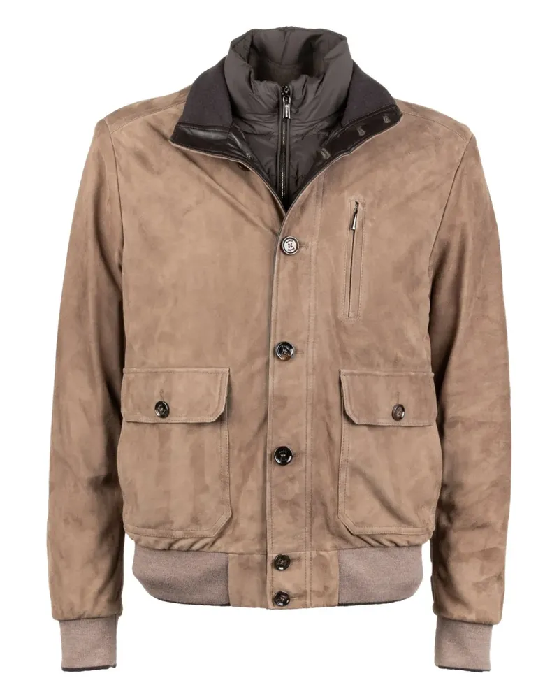 MOORER button-fastening flap-pocket jacket - Nude Nude