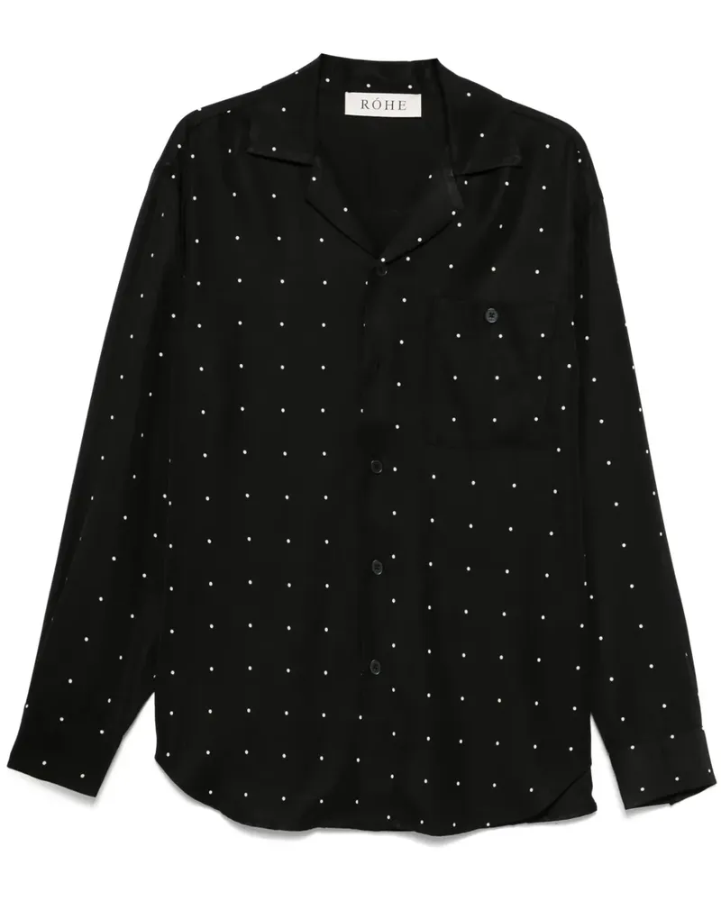 Róhe Hemd mit Polka Dots - Schwarz Schwarz