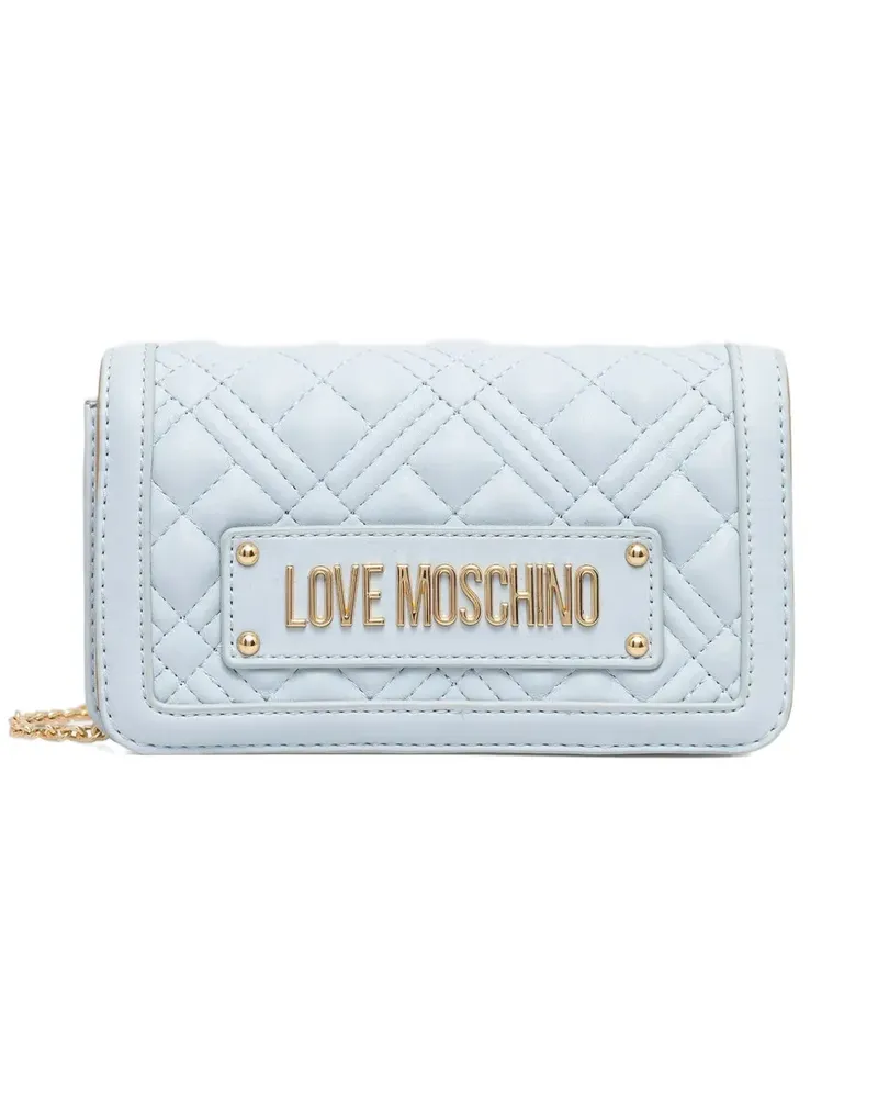 Moschino Gesteppte Umhängetasche mit Kettenriemen - Blau Blau