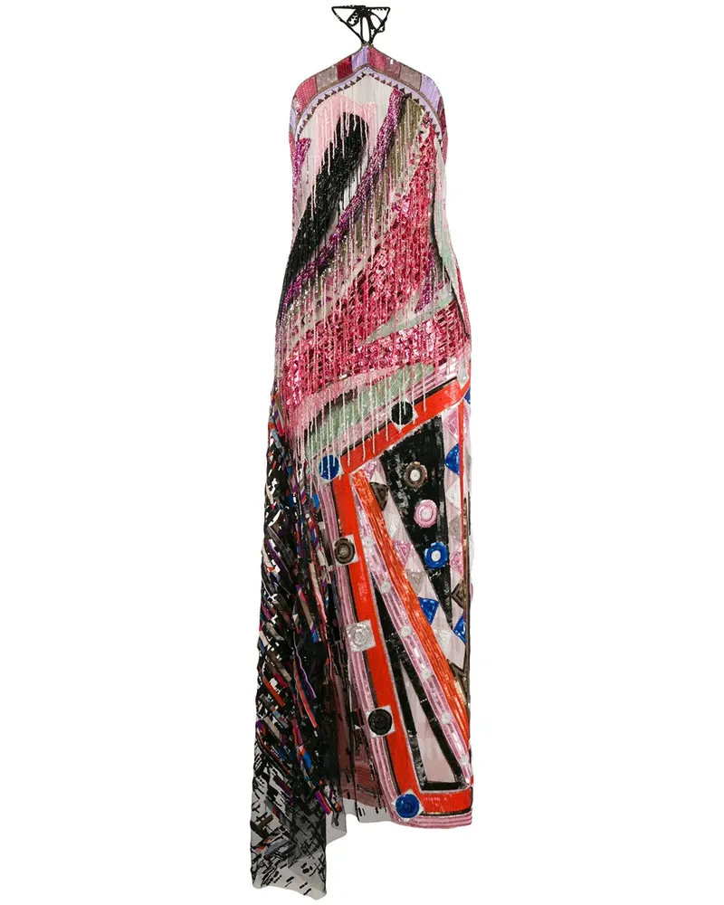 Emilio Pucci Vivara' Maxikleid mit ausgefransten Kanten - Rosa Rosa