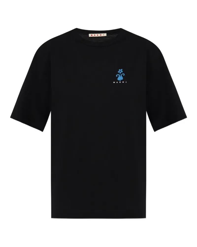 Marni logo-print cotton T-shirt - Schwarz Schwarz